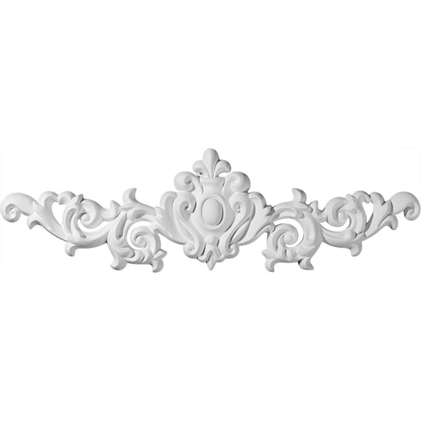 Ekena Millwork 12"W x 3 3/4"H x 5/8"P Marcella Small Leaf with Scrolls Onlay ONL12X04X01MA - main